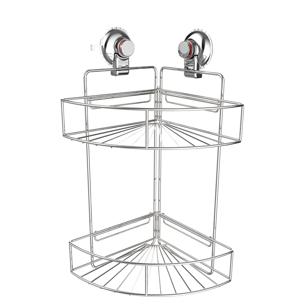 Полка для ванной Gromell Oton угловая на присосках 2 яруса цвет серебристый 304 STLM-2108233