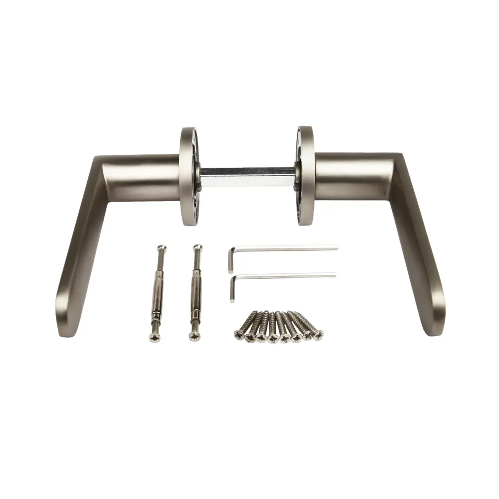 Дверная ручка на розетке KREAFORTA Шуя без запирания цвет никель STLM-2003800 - Вид №2