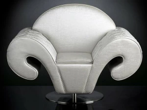 VGnewtrend Вращающееся кресло из ткани с подлокотниками Silhouette
