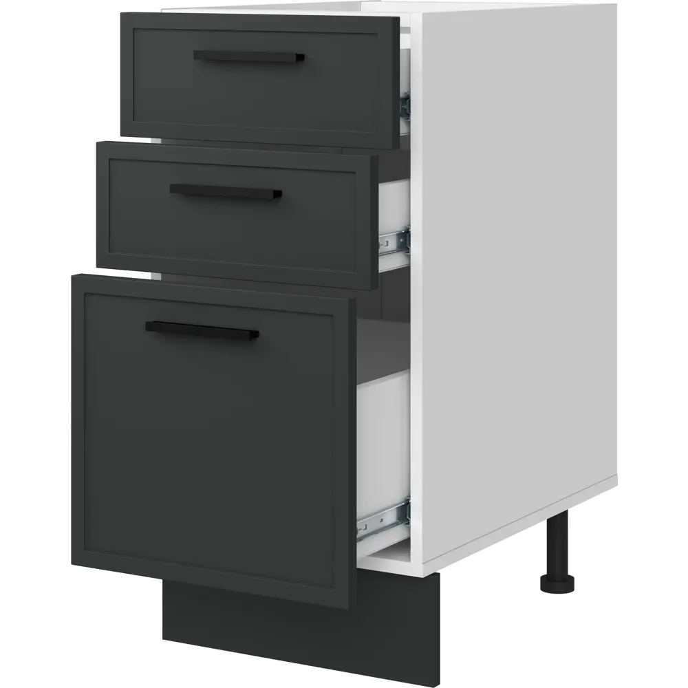 Напольный шкаф 3 ящика Hepo 40x82.5x58 см KONSENSA ЛДСП цвет серый Неро STLM-2101076 - Вид №3
