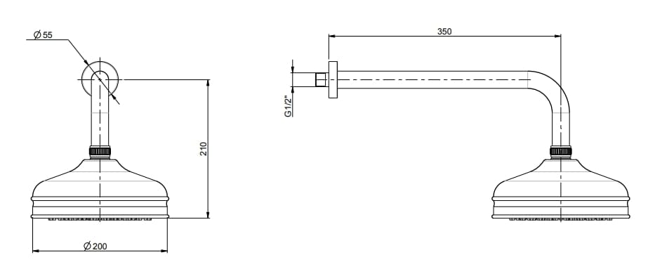 Круглая душевая головка из нержавеющей стали с кронштейном Rubinetterie Frattini душевые кабины ARCH-00022350 - Вид №8