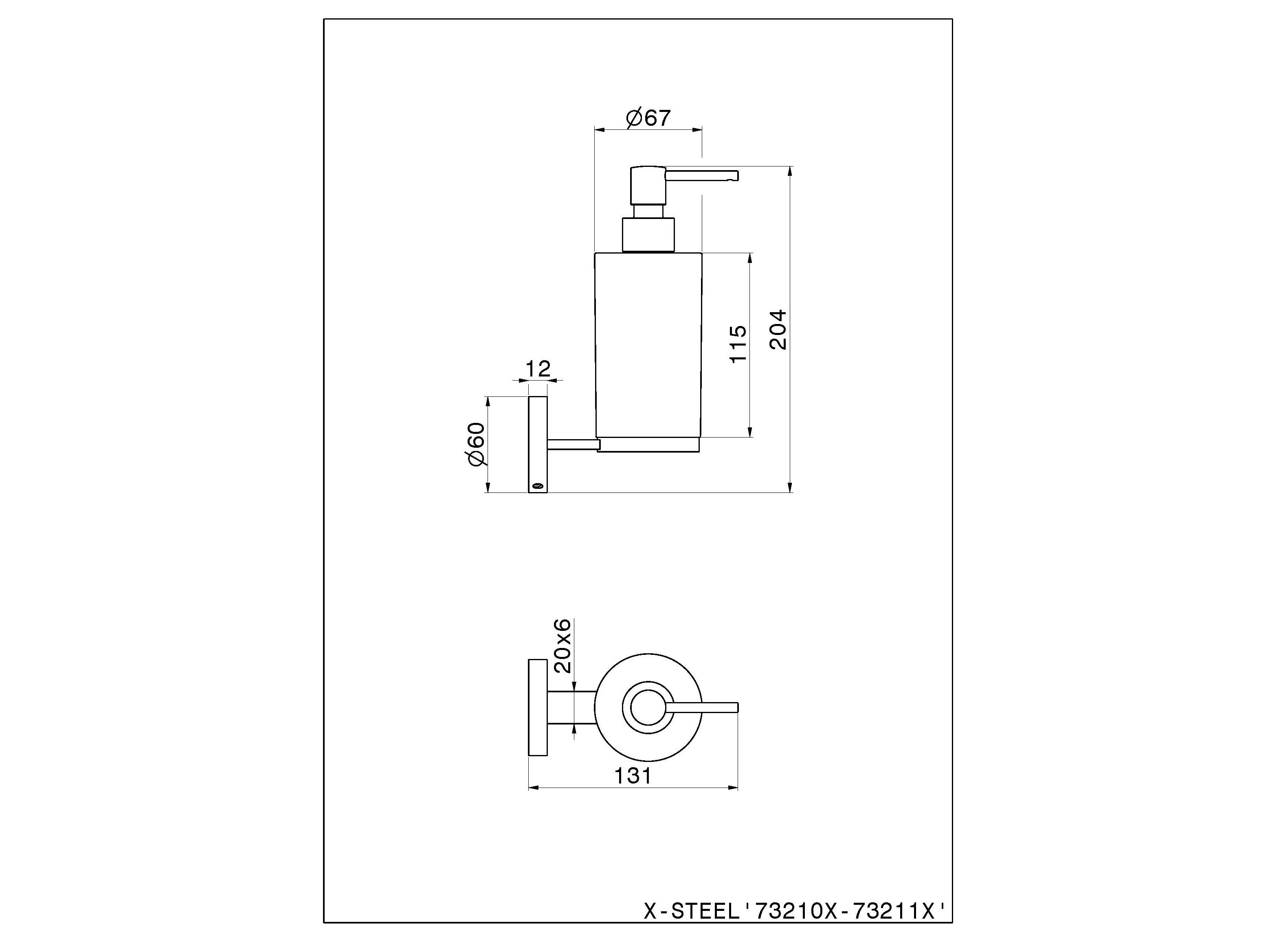 Настенный дозатор мыла из нержавеющей стали Newform аксессуары X-STEEL 316 ARCH-00127417 - Вид №2