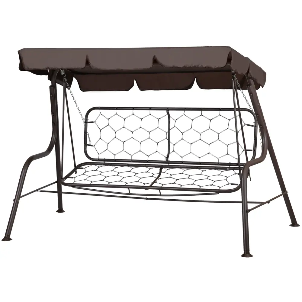 Качели садовые Naterial Порто 3-х местные до 210 кг коричневый/бежевый STLM-2007126 - Вид №4