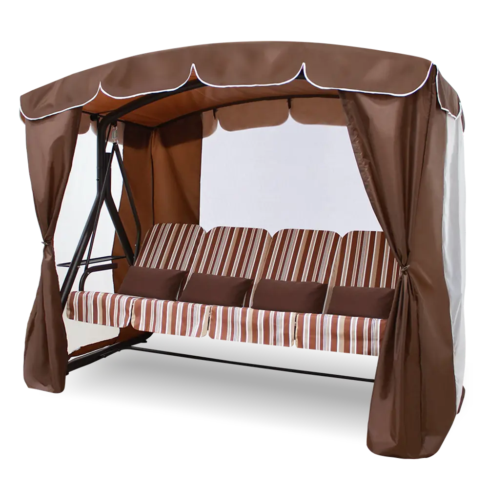 Качели садовые Брауни 4-х местные (до 380 кг) шоколад Zalger Garden STLM-2077451 - Вид №1