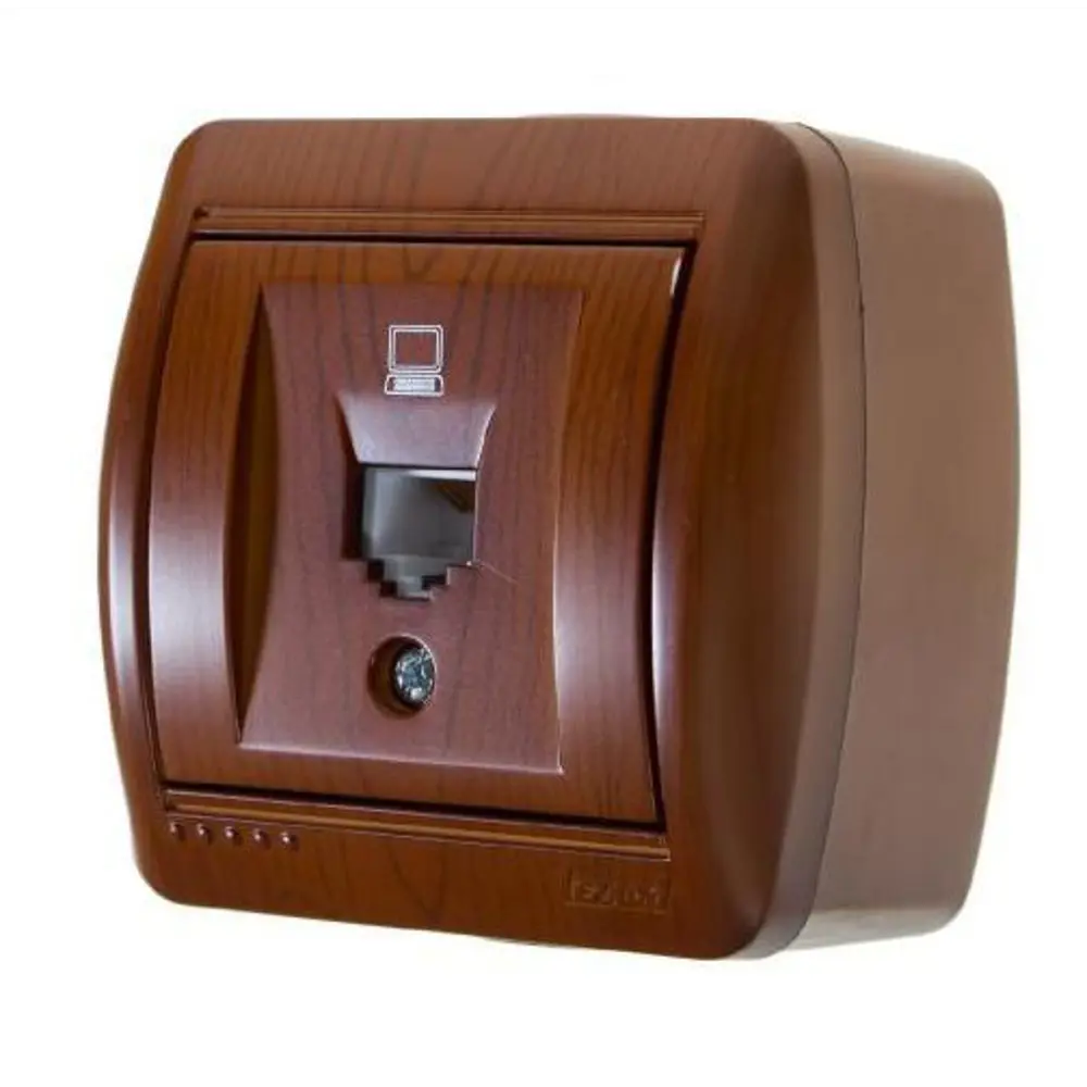 Розетка компьютерная накладная Lezard Nata RJ45, цвет сосна STLM-2045326