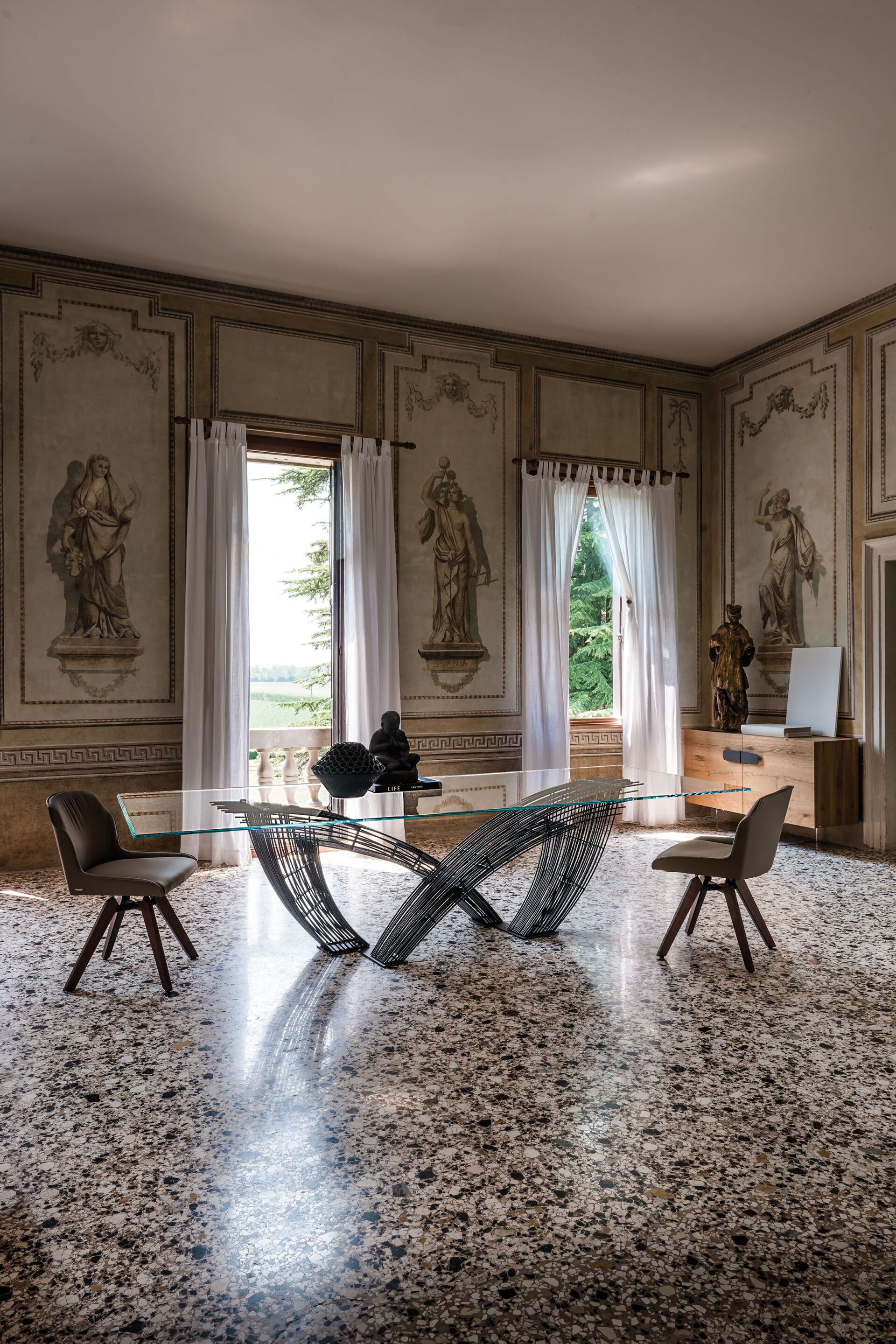 Прямоугольный стол из стали и хрусталя Cattelan italia HYSTRIX ARCH-00042127 - Вид №6