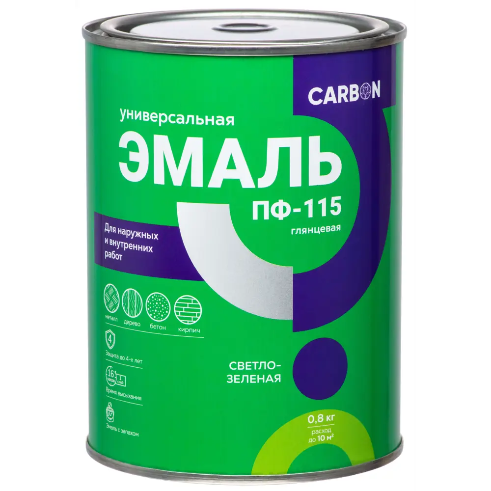 Эмаль ПФ-115 Carbon глянцевая цвет светло-зеленый 0.8 кг STLM-2081820 - Вид №1