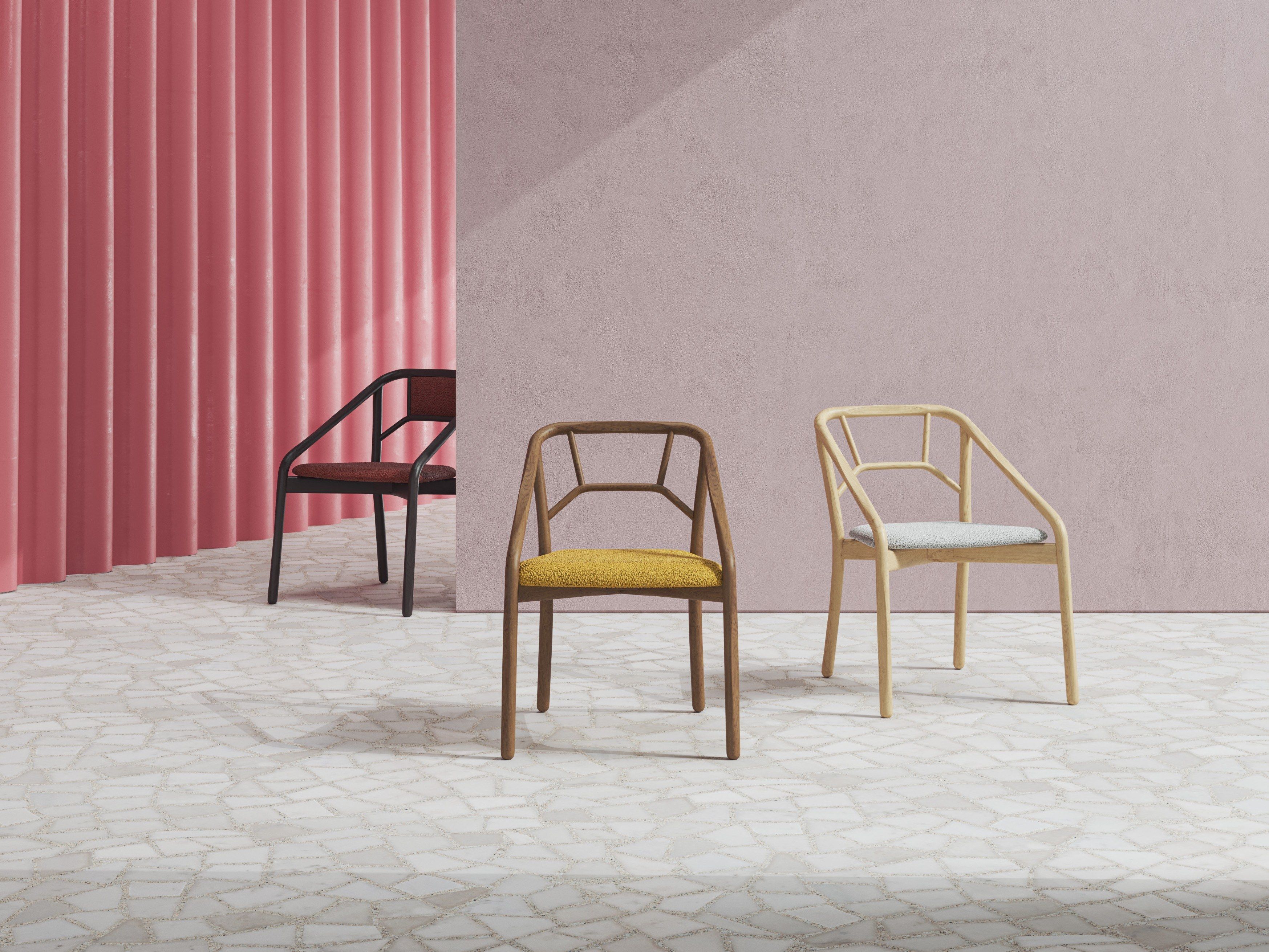 Деревянный стул со встроенной подушкой из ткани ALMA DESIGN Marnie ARCH-00087639 - Вид №8