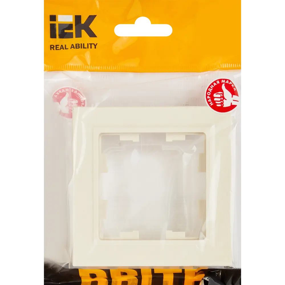 Рамка для розеток и выключателей IEK Brite 1 пост цвет бежевый STLM-2192373 - Вид №4