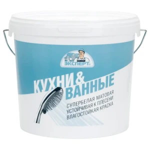 Краска для кухонь и ванных комнат Эксперт матовая цвет белый база А 5 л
