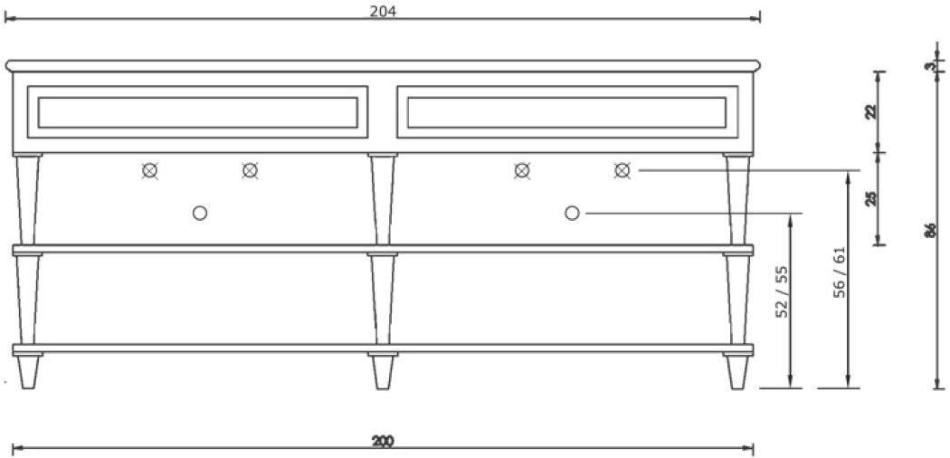 Gentry Home Двойная деревянная тумба под умывальник Nottingham sun-id-1356847 - Вид №6