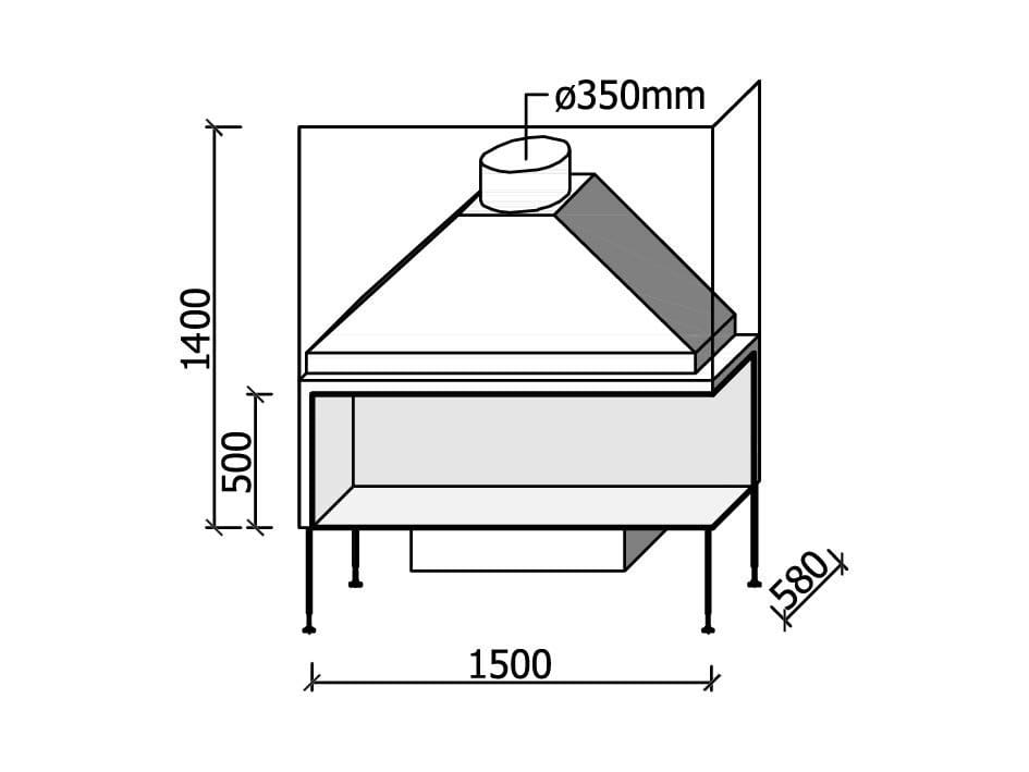Дровяной угловой камин Metalfire Универсальная ARCH-00075838 - Вид №5