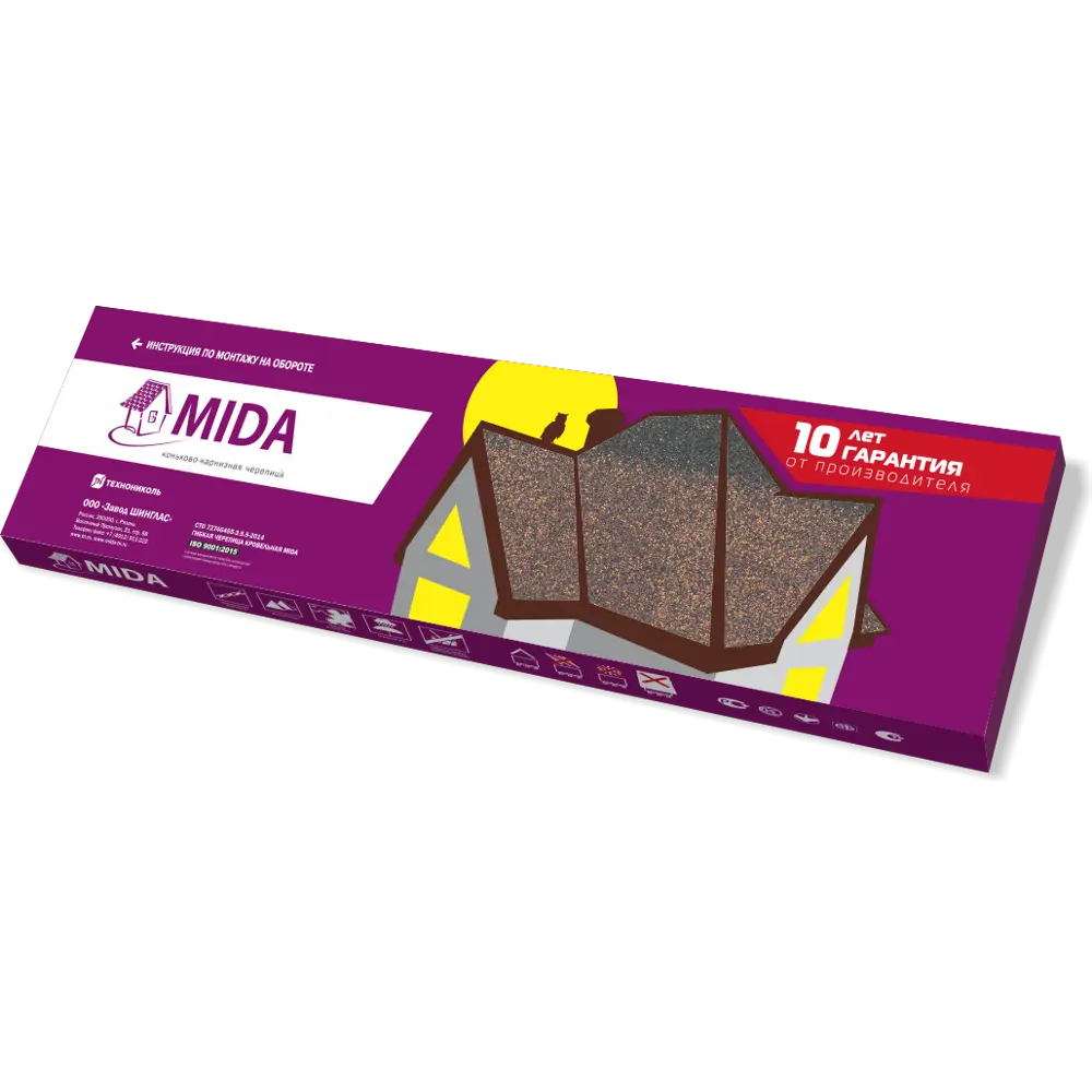 Коньково-карнизная черепица Технониколь Mida красный STLM-2036461 - Вид №2