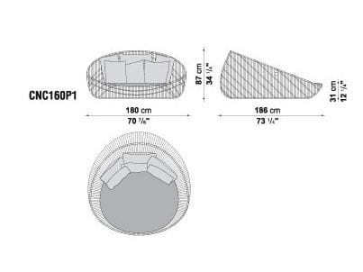 2-местный полиэтиленовый садовый диван B&B Italia Outdoor Canasta ' 13 ARCH-00061953 - Вид №4