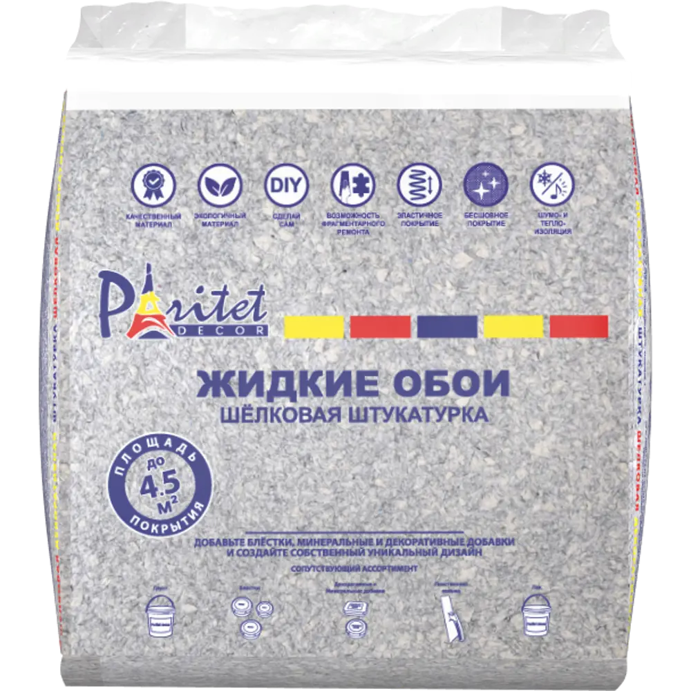 Жидкие обои Paritet Текстурное покрытие 12 0.9 кг цвет кварцевый STLM-2197393 - Вид №1