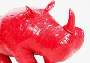 Пуф "Носорог" красный глянцевый EUROSON ЖИВОТНЫЕ 126060 Красный