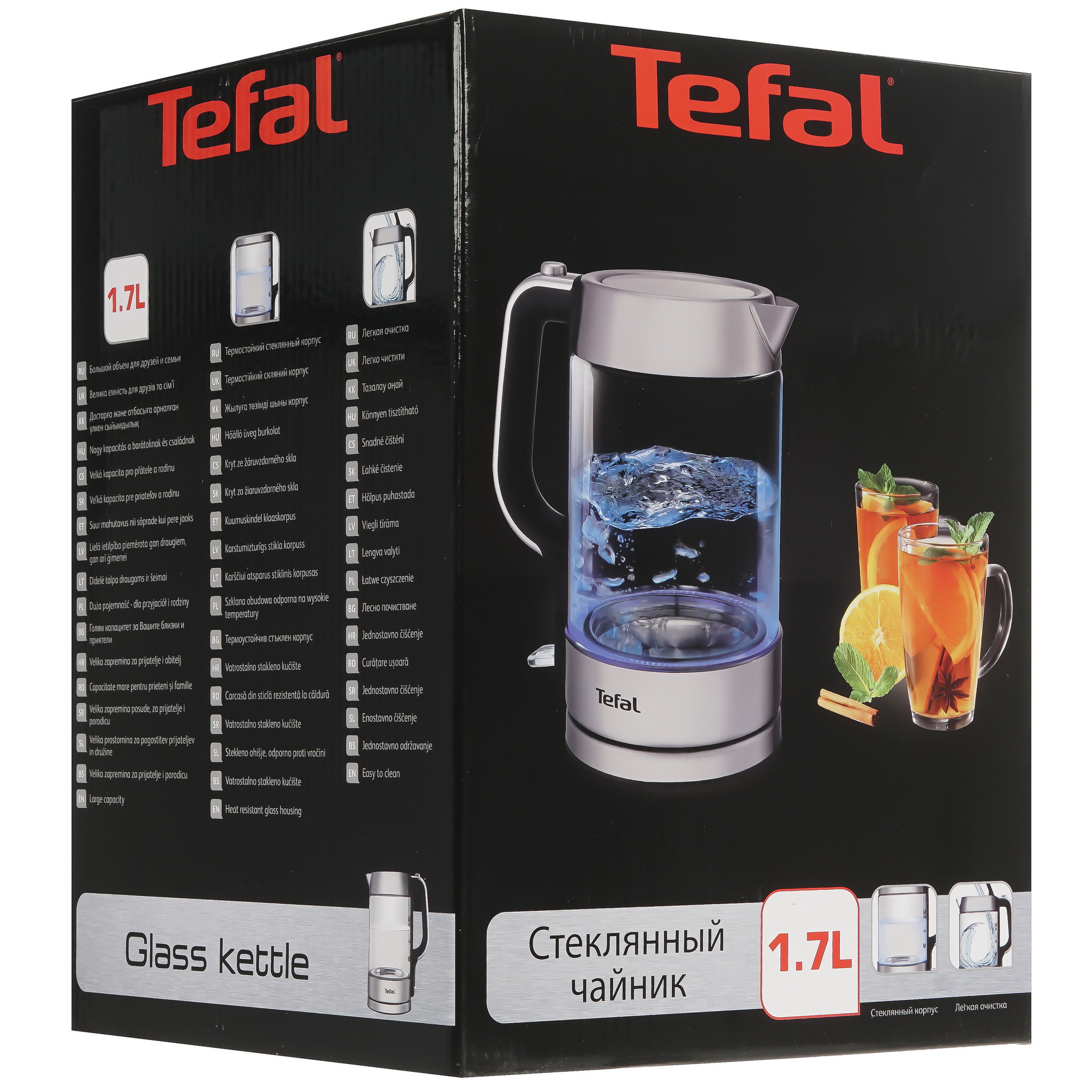 9071491 Электрочайник Tefal Glass Kettle KI770D30 серебристый STDN-0006756 - Вид №5