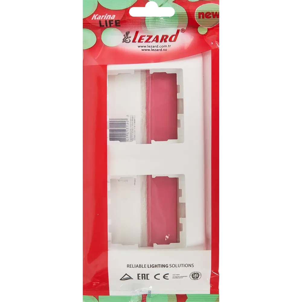 Рамка для розеток и выключателей Lezard Karina Life 2 поста вертикальная цвет белый STLM-2179590 - Вид №3