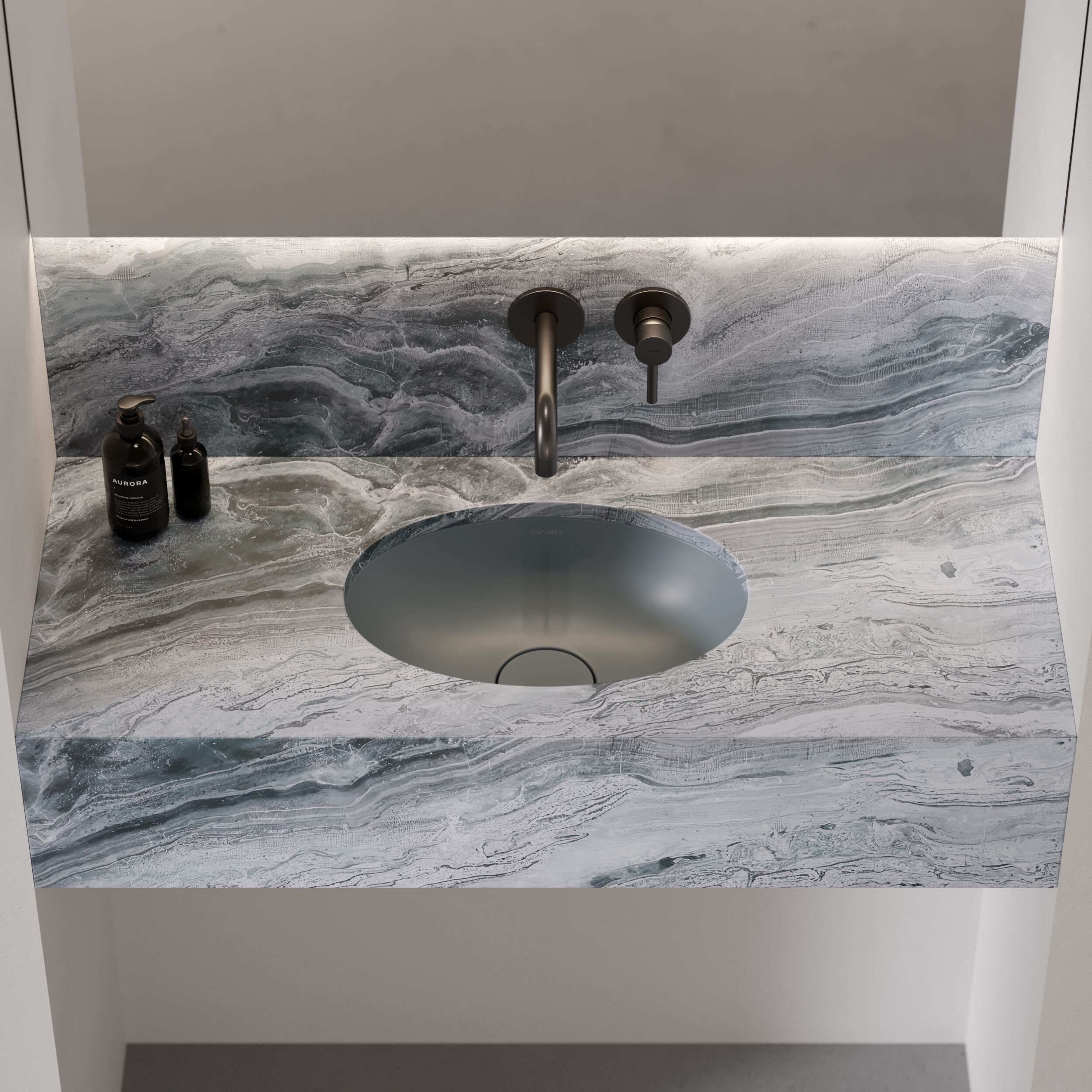 Встраиваемый умывальник из Овального композитного материала OMNIRES SHELL M+ SHELLUP ARCH-00143000 - Вид №40