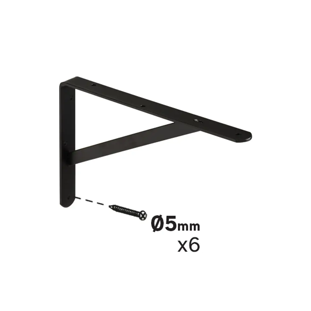 Утилитарный кронштейн Dolmen 20x30 см нагрузка до 45 кг цвет черный 89438017 STLM-2156090 Santreyd  - Вид №4