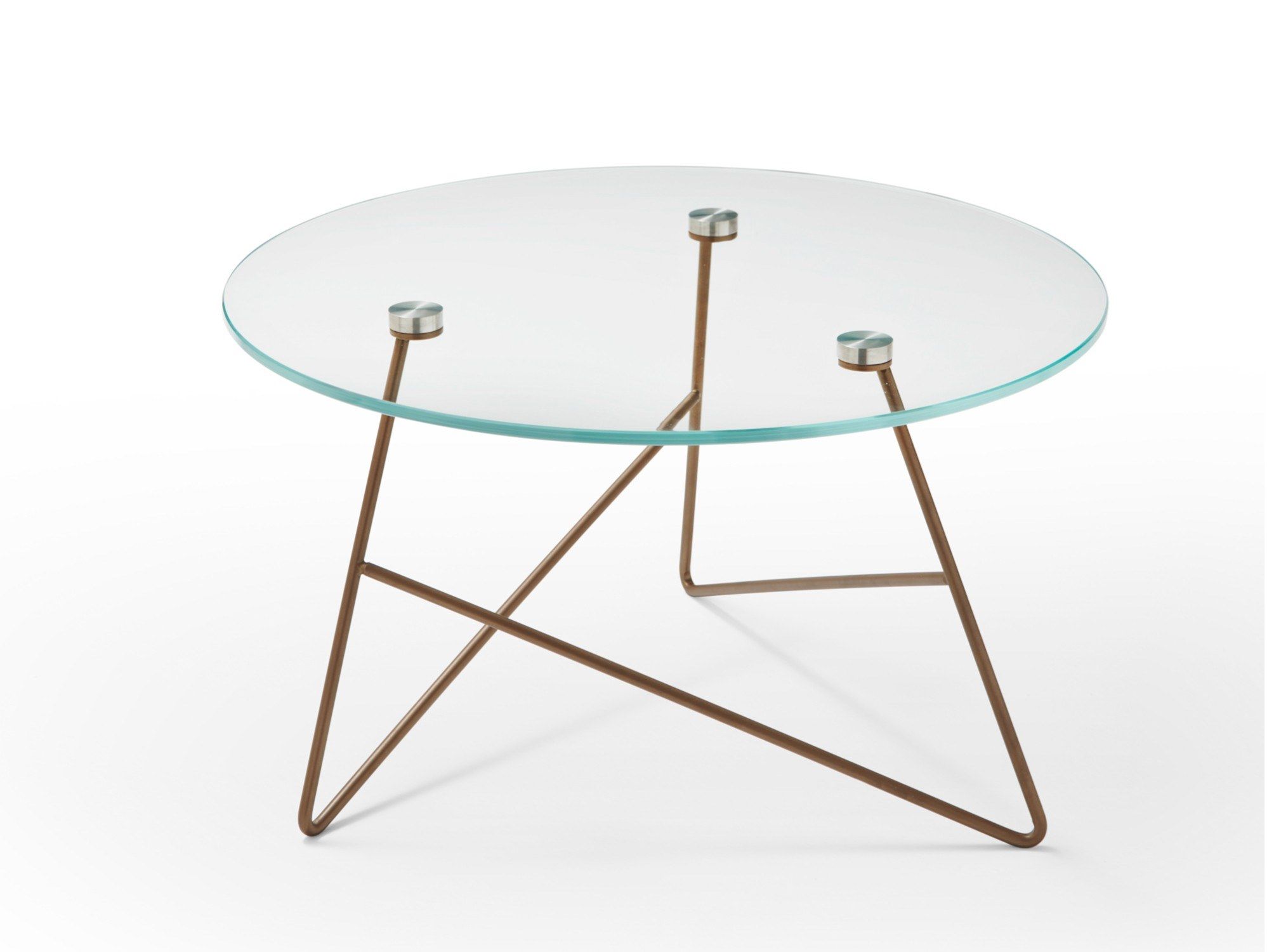 Круглый журнальный столик с прозрачным стеклянным верхом MEMEDESIGN ERMIONE ARCH-00024969 - Вид №1