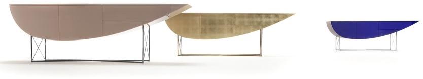 ERBA ITALIA Прямоугольная консоль из листового золота с ящиками sun-id-1399248 - Вид №2