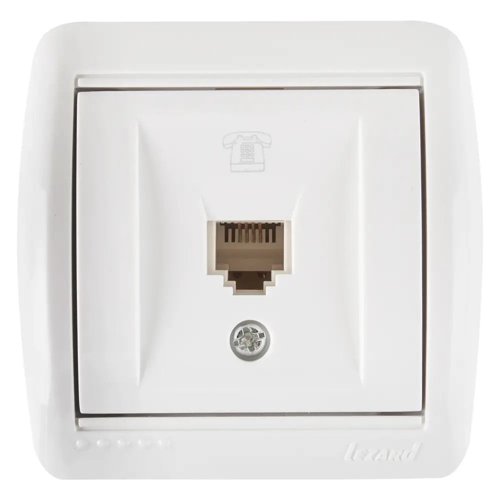Телефонная розетка накладная Lezard Nata RJ11, цвет белый STLM-2167304