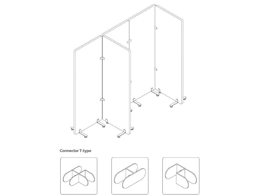 Звукопоглощающая ткань отдельно стоящая офисная перегородка WORKSPACE ECOSHIELD ARCH-00150841 - Вид №6