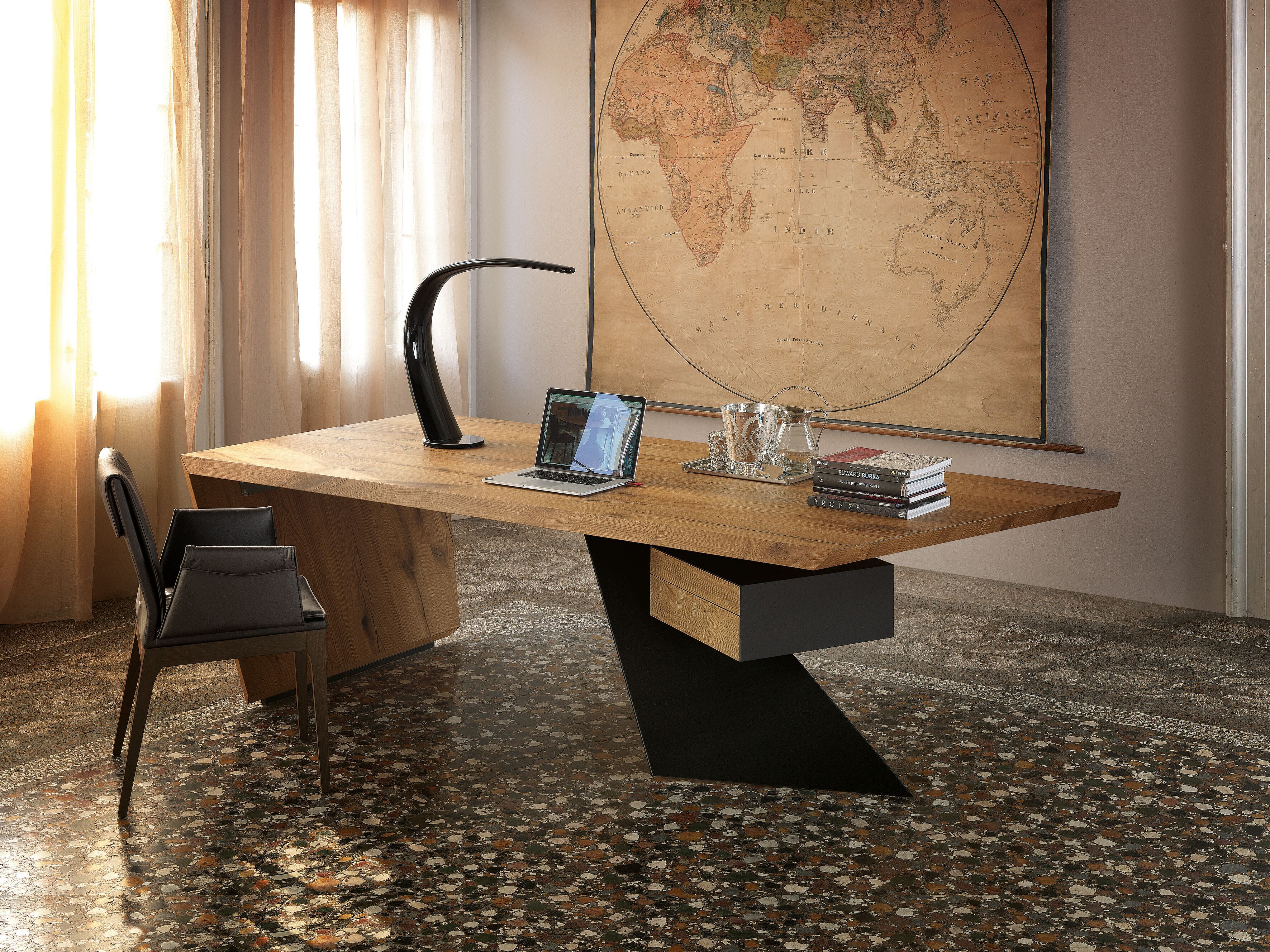 Прямоугольный стол из стали и дерева Cattelan italia NASDAQ ARCH-00006732 - Вид №1