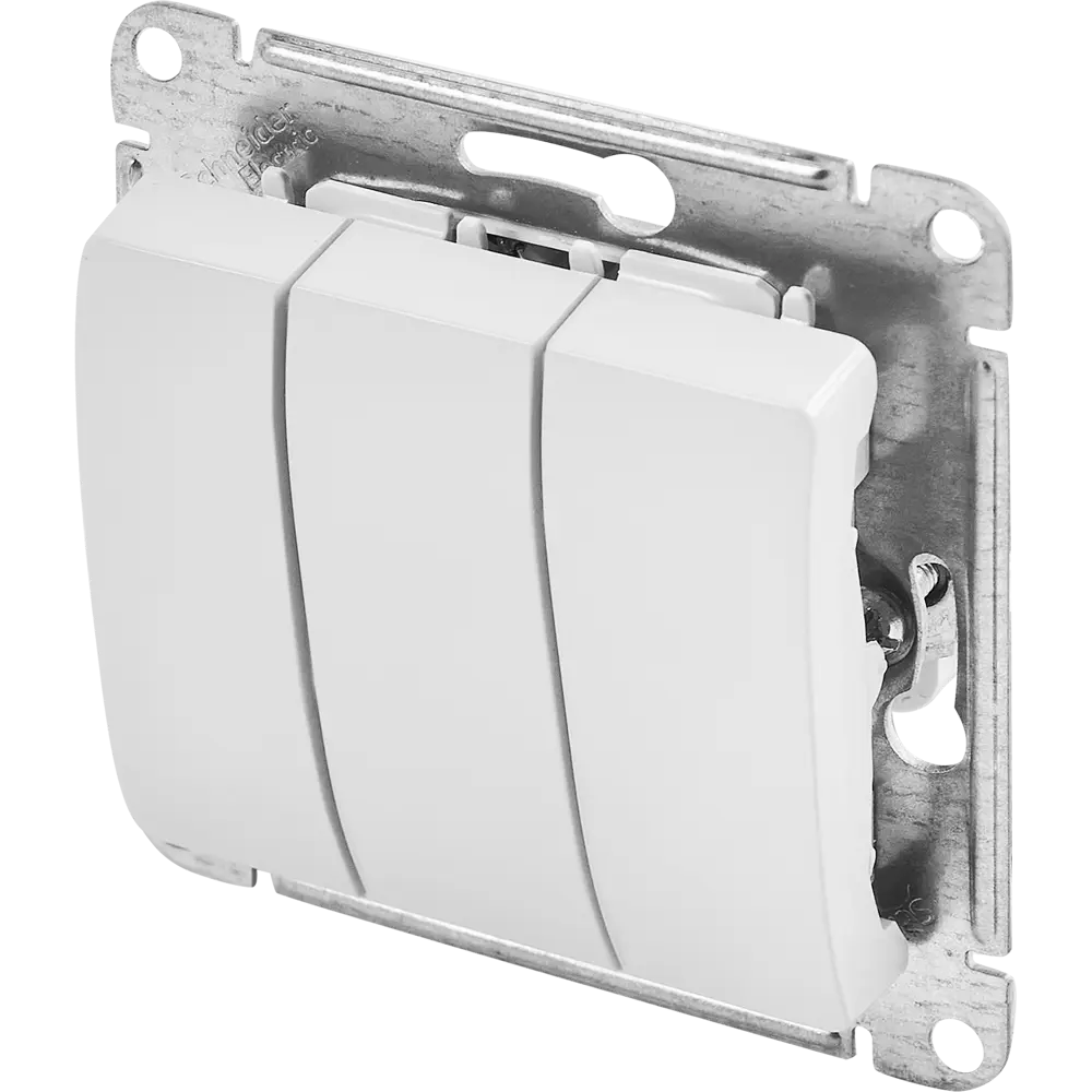 Schneider Electric Glossa — трёхклавишный выключатель для управления светом 86710483 STLM-0070853