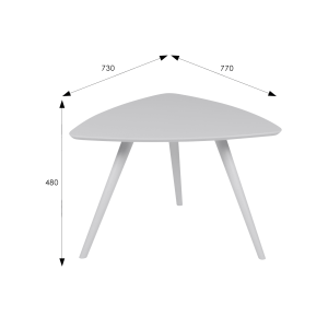 Журнальный столик Лорейн треугольный 73х77 см цвет белый IFERS