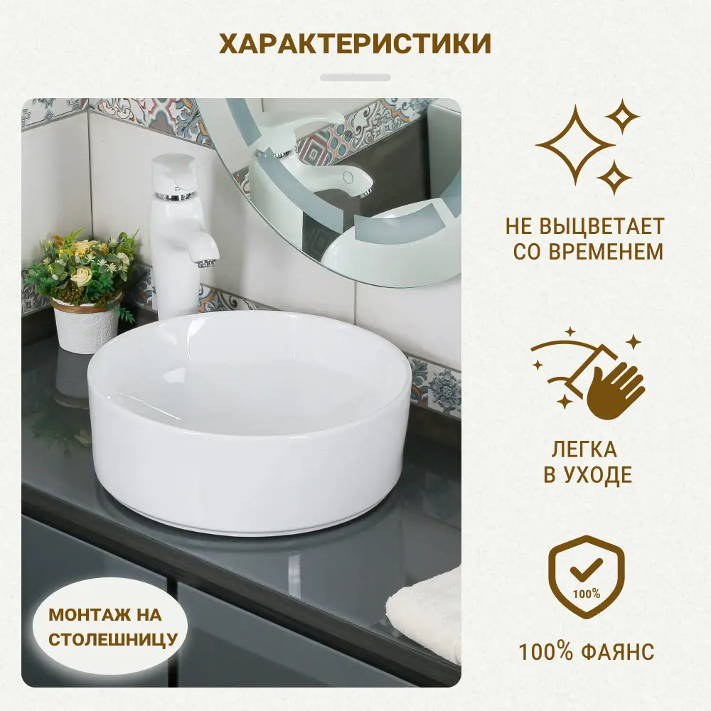 Мини-раковина Melana MLN-320340 накладная белая STLM-2146541 - Вид №2