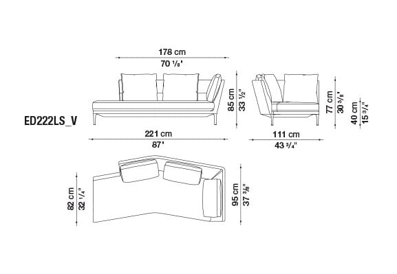 Тканевый диван с полуостровом B&B Italia Эдуард ARCH-00089989 - Вид №5
