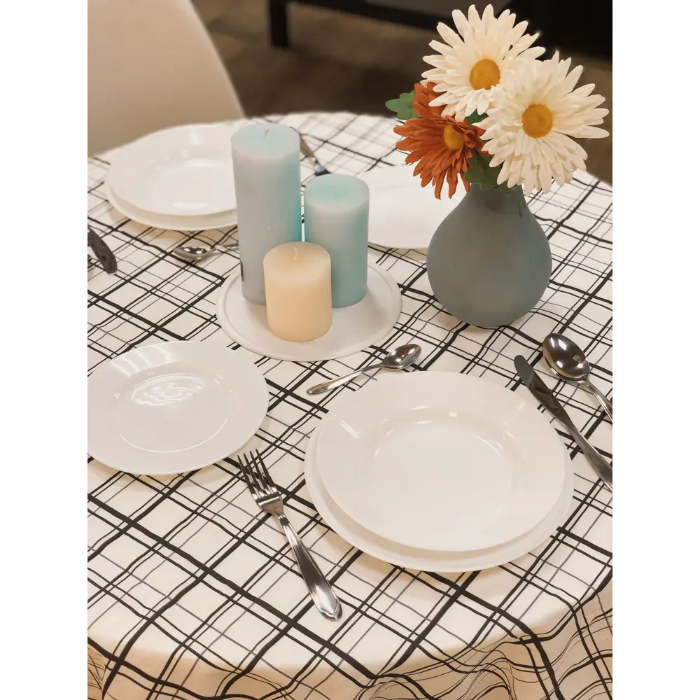 Скатерть 145x180 см, цвет чёрный/белый Santreyd STLM-2020132 - Вид №4