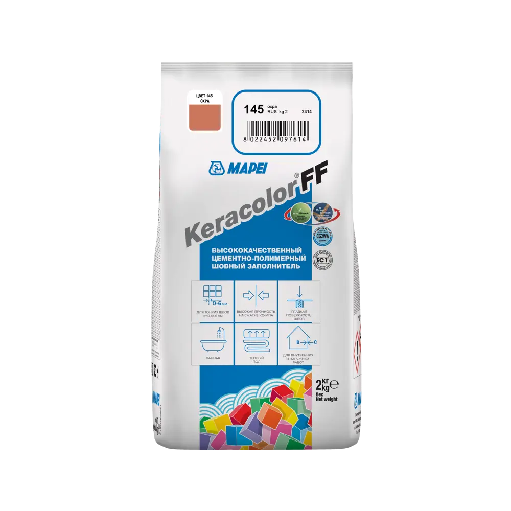 Затирка цементная Mapei Keracolor FF 145 цвет охра 2 кг Без серии STLM-2149373 - Вид №2