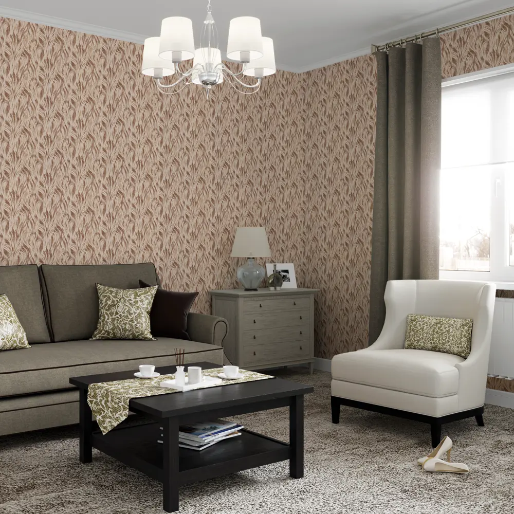 Обои флизелиновые Inspire Natalya коричневые 1.06 м 362-22 STLM-2052484 - Вид №3