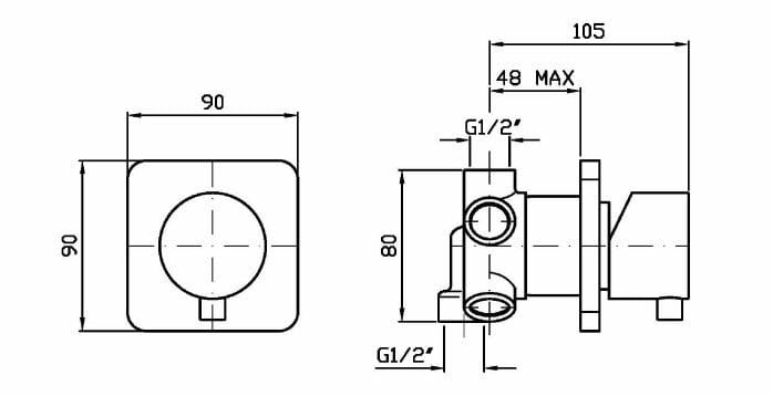 Металлический 5-ходовой переключатель Zucchetti Z94522 ARCH-00102982 - Вид №2