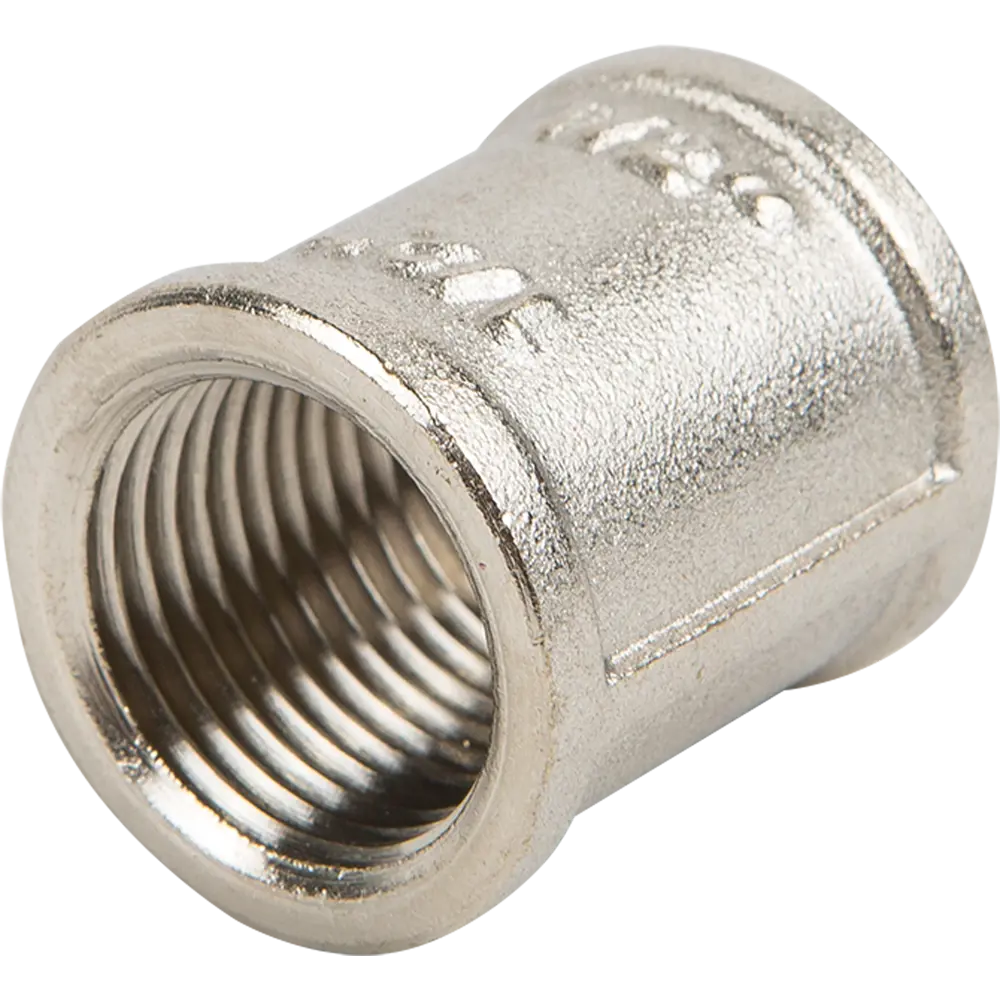 Муфта Valtec внутренняя резьба 1/2" никелированная латунь VTr.270.N.0004 STLM-2037995