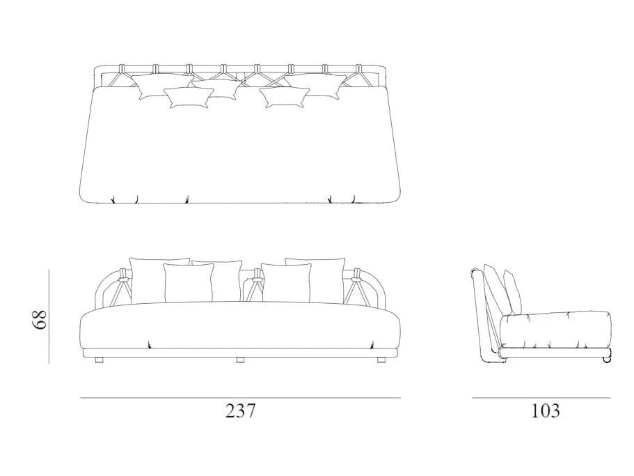 Секционный садовый диван из красного дерева и ткани Exteta Sunset ARCH-00005227 - Вид №5