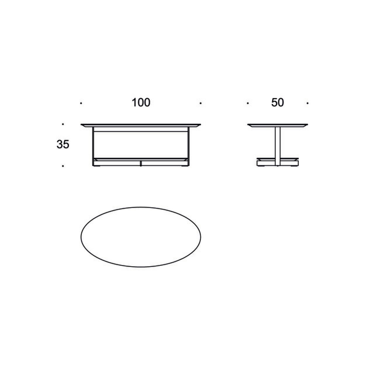 Металлический овальный журнальный столик Busnelli DYLAN ARCH-00127513 - Вид №3