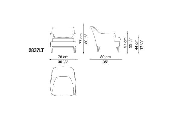 Кресло с подлокотниками Maxalto ARCH-00077401 - Вид №3