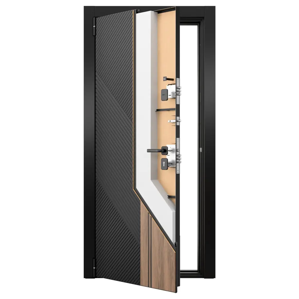 Дверь входная металлическая Браун Скай 95x205 см левая шелк белый с зеркалом TOREX STLM-2201780 - Вид №13