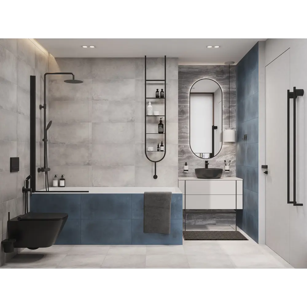 Плитка настенная KREAFORTA Cascada 29.8x59.8 см 1.425 м² глянцевая цвет синий STLM-2166429 - Вид №4