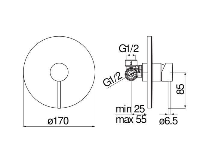 Однорычажный смеситель для душа с одним отверстием Nobili Velis ARCH-00032454 - Вид №6