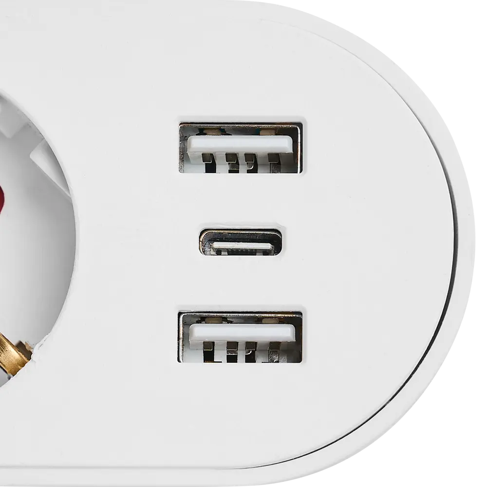 Удлинитель бытовой Skybeam 3x1 2 м 3 розетки с заземлением 3680 Вт с USB и выключателем цвет белый STLM-2183726 - Вид №3
