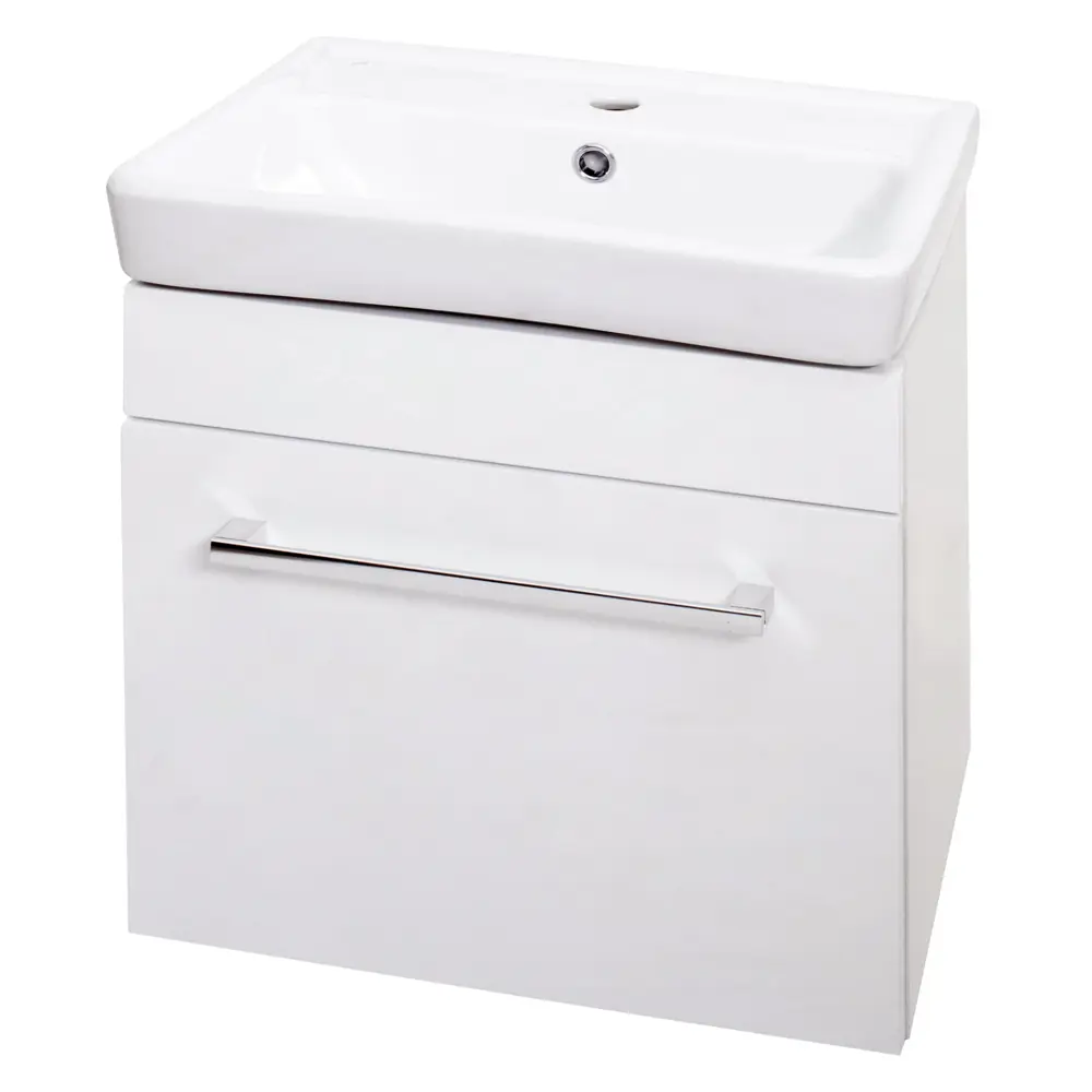 Тумба под раковину подвесная Aquaton Поль 50 см цвет белый АКВАТОН STLM-2044520 - Вид №1