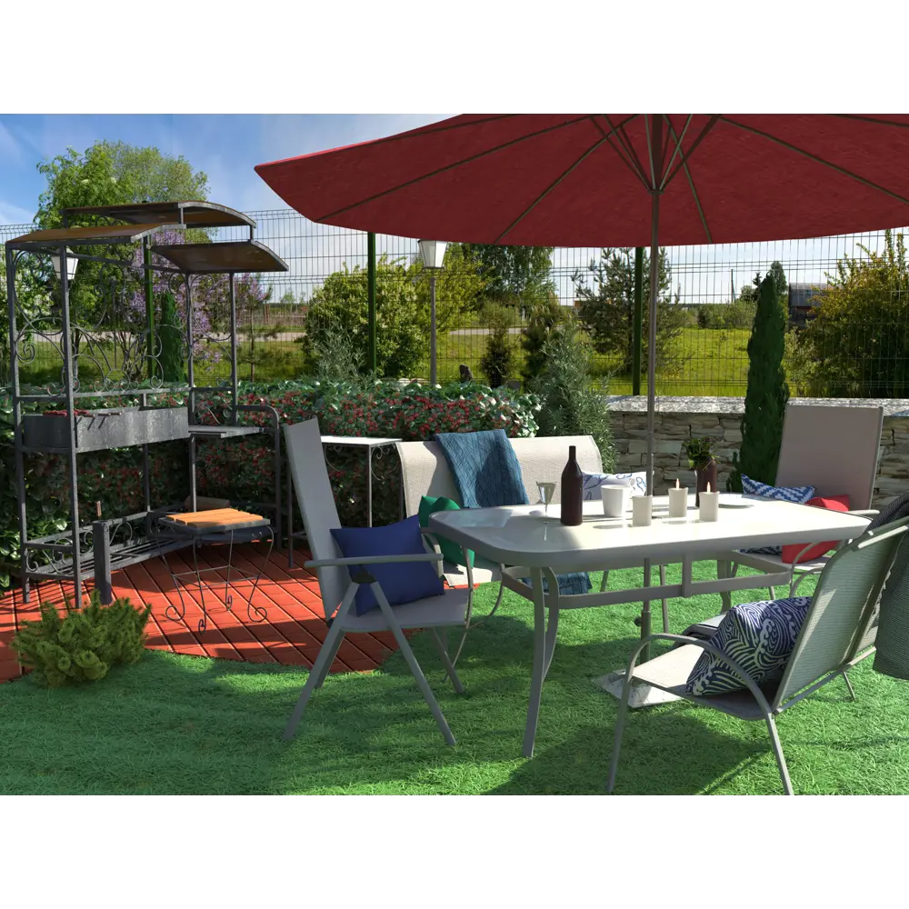 Зонт дачный Naterial 2.9 м тёмно-красный STLM-2155140 - Вид №4
