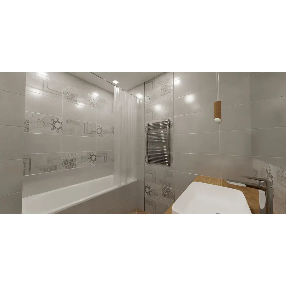 Декор настенный Belani Sheer Dec2 30x60 см матовый цвет темно-серый STLM-2160029 - Вид №3