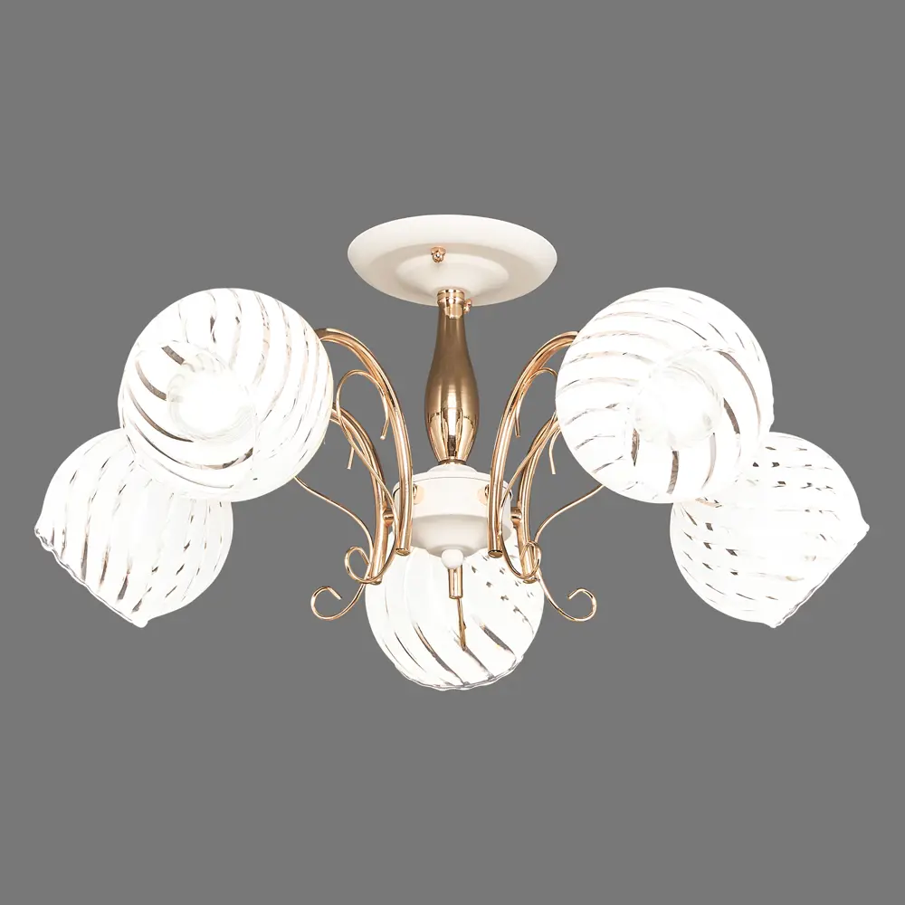 Люстра потолочная «Ария» КС30071/5С, 5 ламп, 18 м², цвет белый/золотой КЛЮЧНИК STLM-2070568 - Вид №3