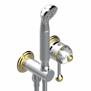 U1K-6561B Trim only for wall mixer with complete handshower on hook Thg-paris Mandarine cristallia diamant Хром/золото